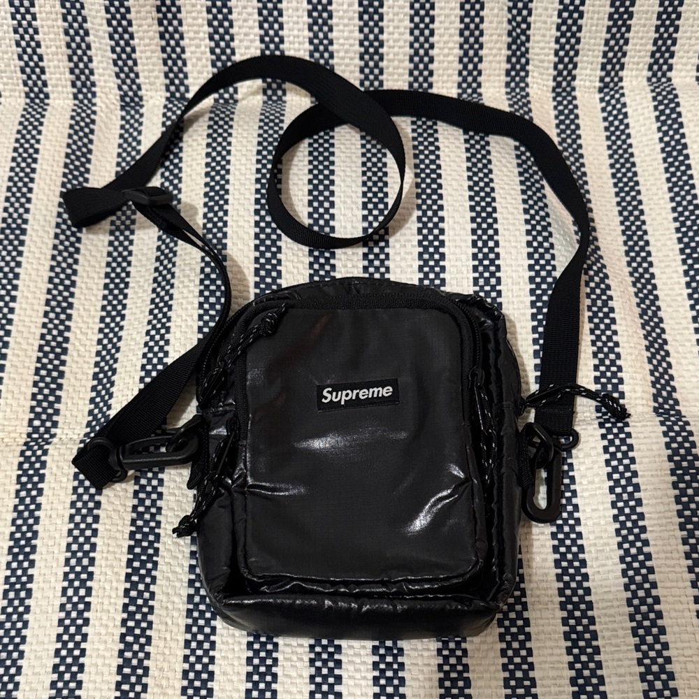 Supreme Glossy Black Belt Bag